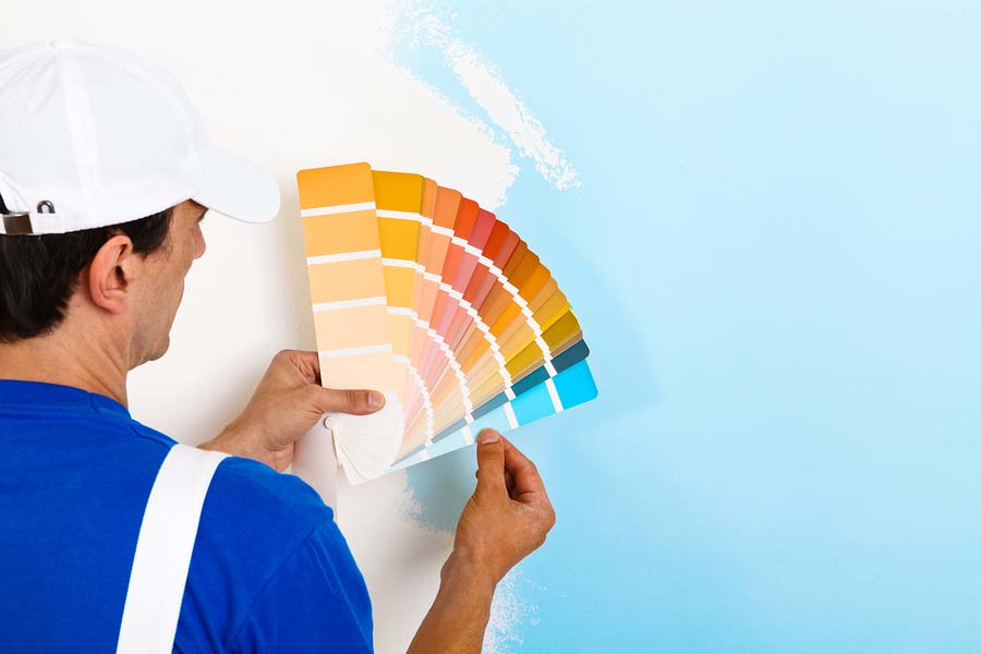painter choosing paint colors